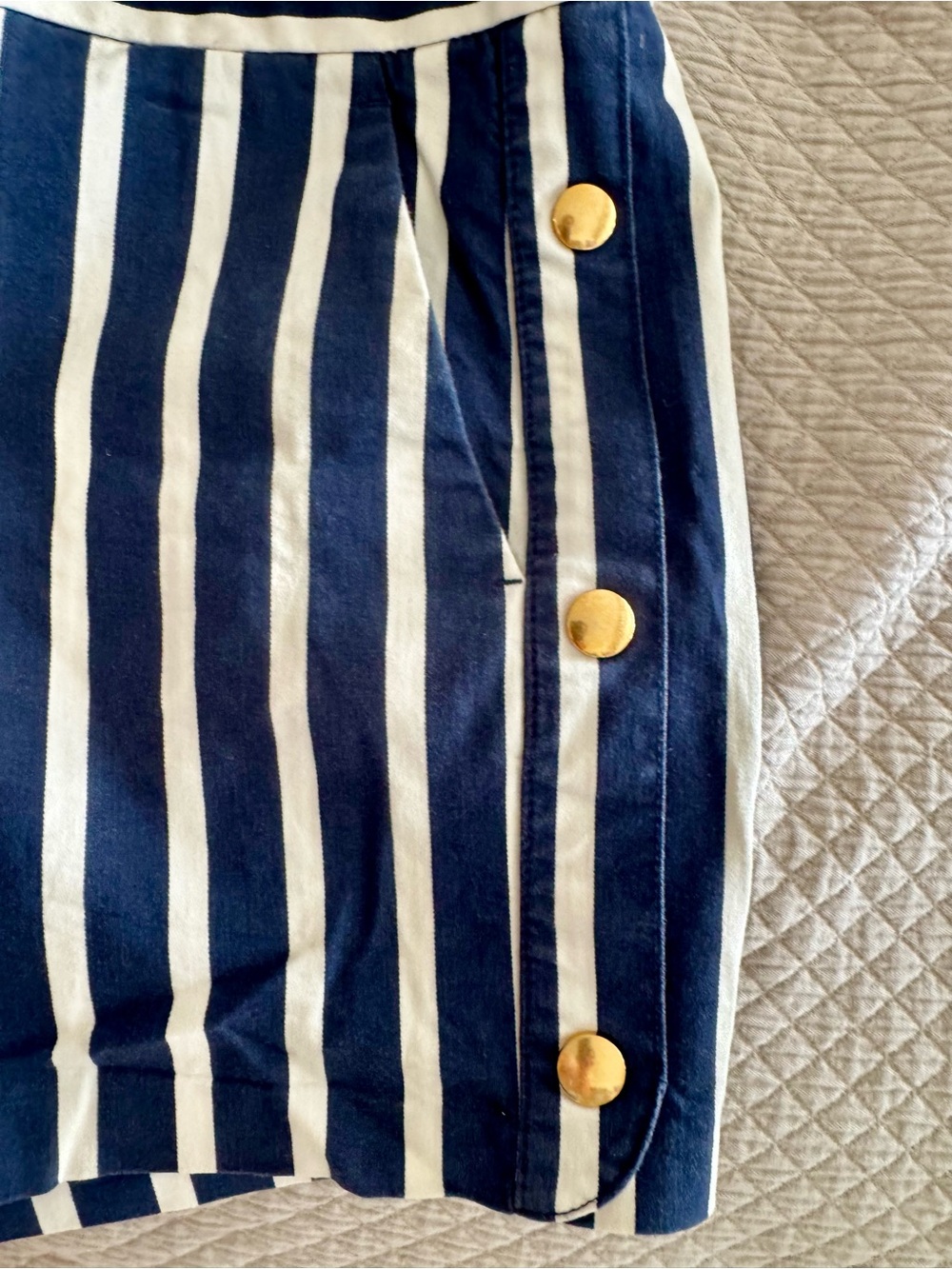 Banana Republic Nautical Navy and White Striped Shorts